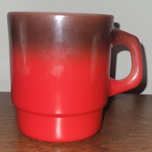 VINTAGE EUC Fire King Ombre Red Mug